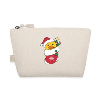 Cute ducks in Christmas sock for Christmas duck - Organic Pouch - nature - Front