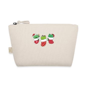 Grenouilles mignonnes en chaussette de Noël pour Noël - Trousse biologique - nature - Devant