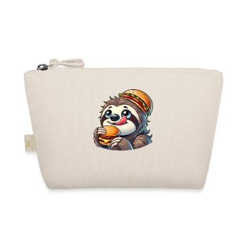 Cute Sloth Burger Cartoon Fast Food - Organic Pouch - nature - Front