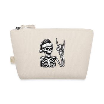 Skeleton With Santa Hat Rocks - Organic Pouch - nature - Front