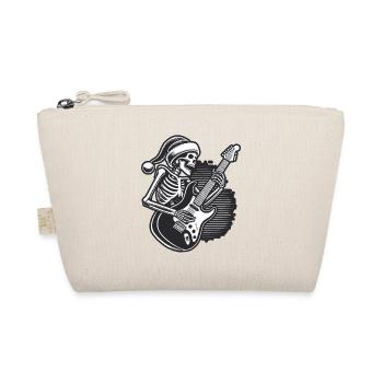 Skeleton Christmas Rock Guitarist - Organic Pouch - nature - Front