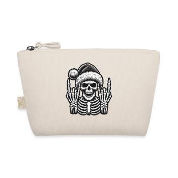 Skeleton Christmas Hat Skirt - Organic Pouch - nature - Front