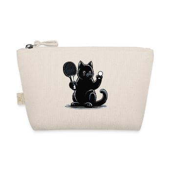 Table Tennis Cat Ping-Pong Black Cat Dad Outfit - Organic Pouch - nature - Front