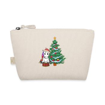Unicorn Xmas Christmas Christmas Unicorns - Organic Pouch - nature - Front