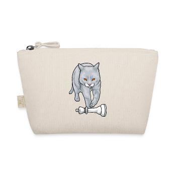 Cat Chess Piece King Chess - Organic Pouch - nature - Front
