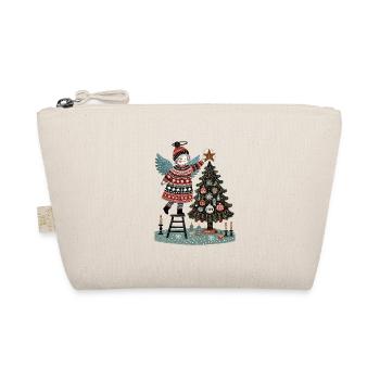 Scandinavian Christmas Angel with Christmas Tree - Organic Pouch - nature - Front