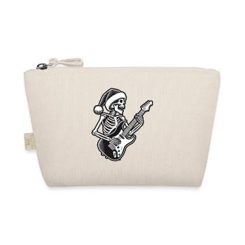 Rocking Christmas Skeleton Guitarist - Organic Pouch - nature - Front