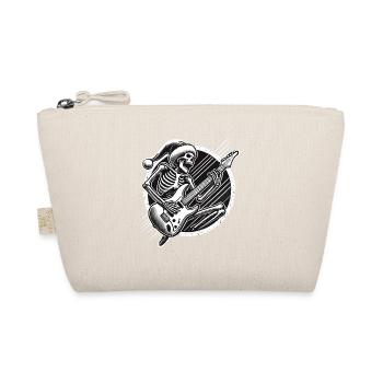Christmas Skirt Santa Skeleton with Guitar - Organic Pouch - nature - Front