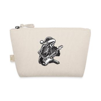 Christmas Rock N Roll Skeleton Guitarist - Organic Pouch - nature - Front