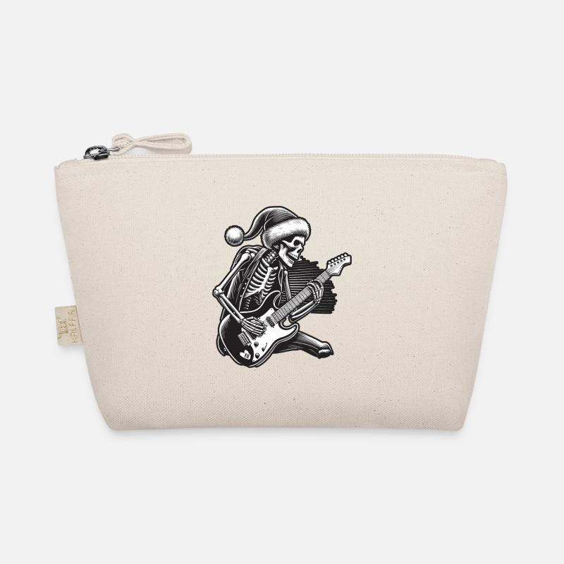 Christmas Rock N Roll Skeleton Guitarist Organic Pouch