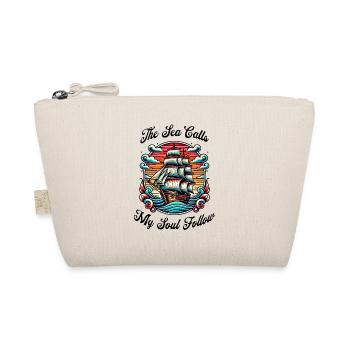 Segelboot Tattoo Schiff auf dem Meer Text - Bio-Täschchen - Natur - Vorne