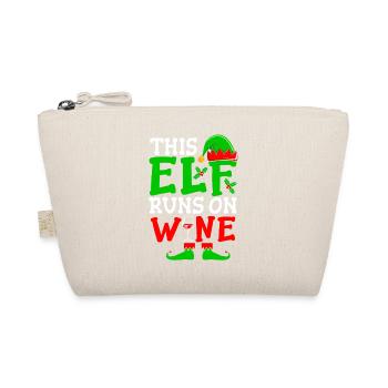 This Elf Runs On Wine Christmas Spirit - Bio-Täschchen - Natur - Vorne