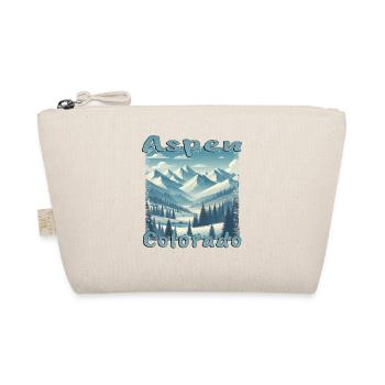 Aspen Winter Ski Snowboard Vacation Grunge - Organic Pouch - nature - Front