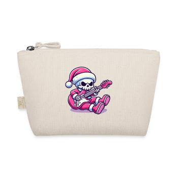 Christmas Skeleton Rocks Guitar Christmas - Organic Pouch - nature - Front