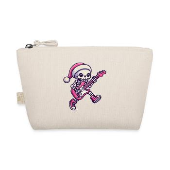 Skeleton With Guitar And Santa Hat Rocks - Organic Pouch - nature - Front