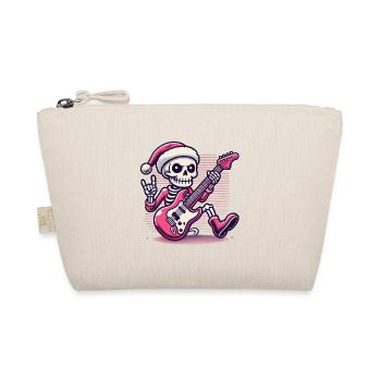 Christmas Skeleton Guitarist Rocks - Organic Pouch - nature - Front