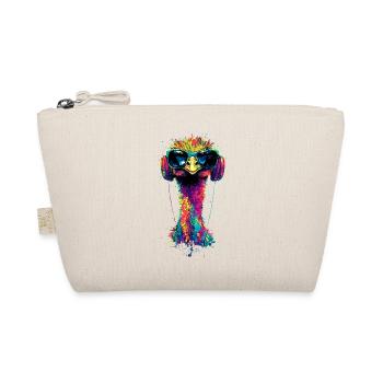Strauss Bird Headphones Popart Emu Music DJ Strauss - Organic Pouch - nature - Front