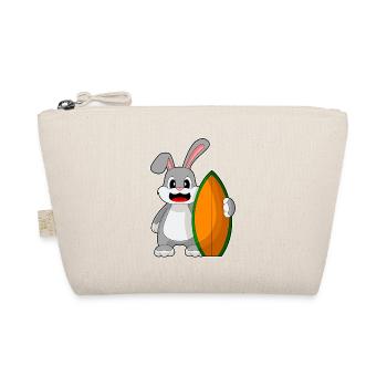 Bunny Surfing Surfboard Summer - Organic Pouch - nature - Front