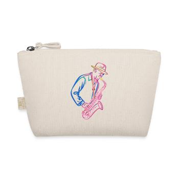 Jazz Saxophone Player in Retro Style - Organic Pouch - nature - Front