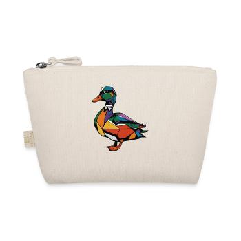 Colorful Geometric Farm Animal Graphic Duck - Organic Pouch - nature - Front