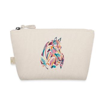Geometric Farm Animals Artwork Colorful Horse - Organic Pouch - nature - Front