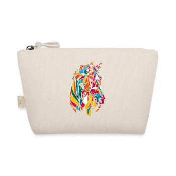 Colorful Geometric Farm Animal Graphic Horse - Organic Pouch - nature - Front