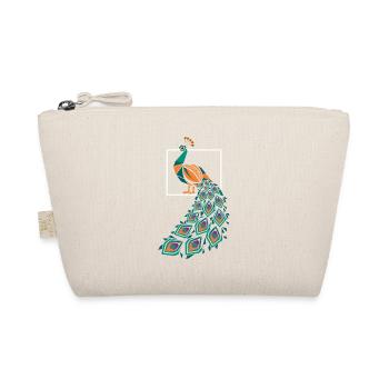 Geometric Farm Animal Graphic Peacock Art - Organic Pouch - nature - Front