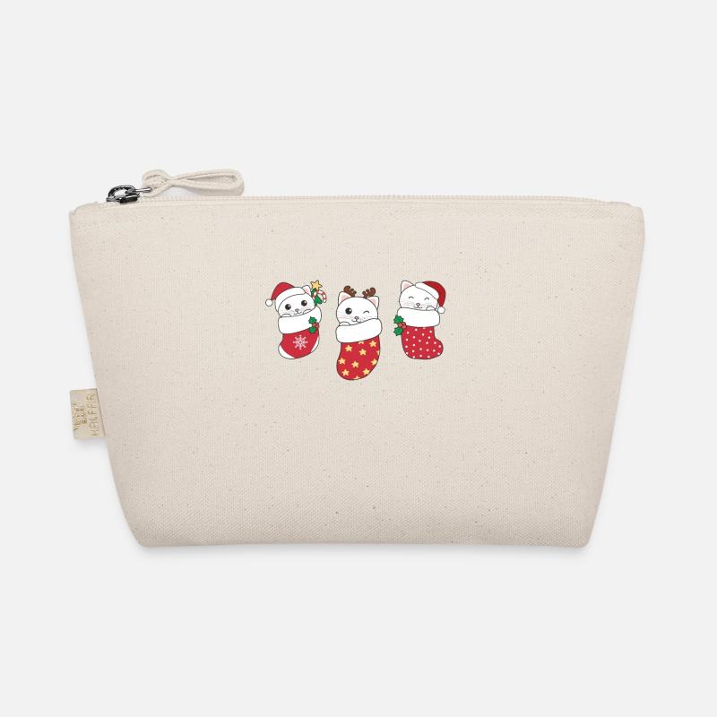Chats mignons en chaussettes de Noël pour Noël Trousse biologique