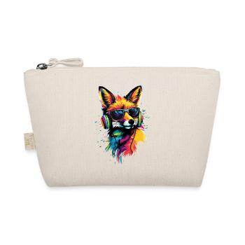 Fox DJ Headphones Colorful Rainbow Music Foxes - Organic Pouch - nature - Front