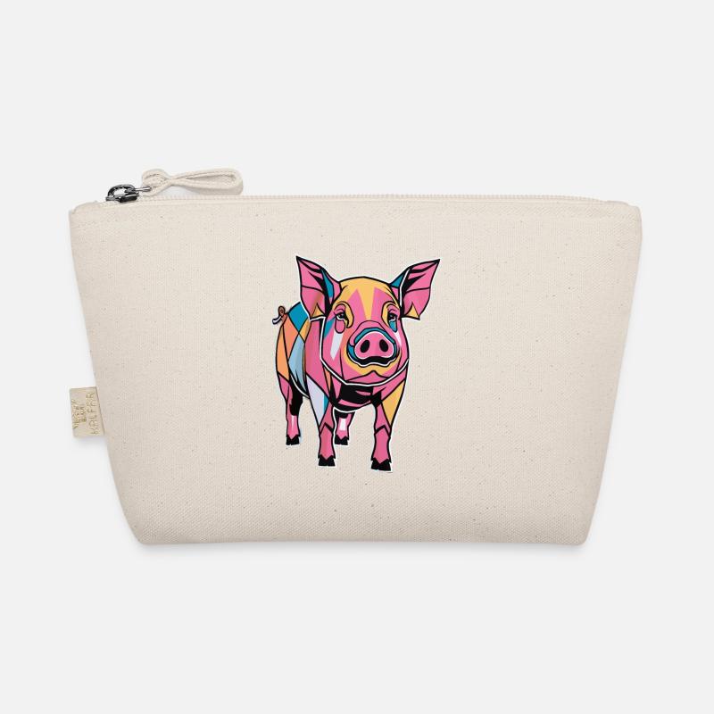 Graphique géométrique coloré de cochon de ferme Trousse biologique