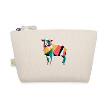 Colorful Geometric Farm Animal Graphic Sheep - Organic Pouch - nature - Front