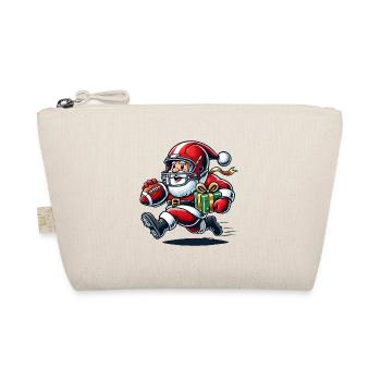 Père Noël jouant au football avec cadeau - Trousse biologique - nature - Devant