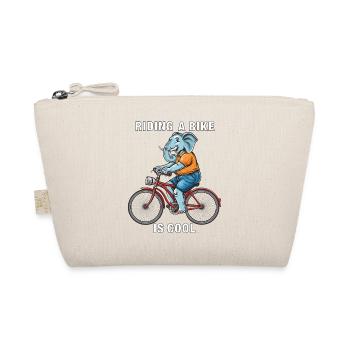 BICYCLE ELEPHANT RIDING A BIKE IS COOL - Organic Pouch - nature - Front