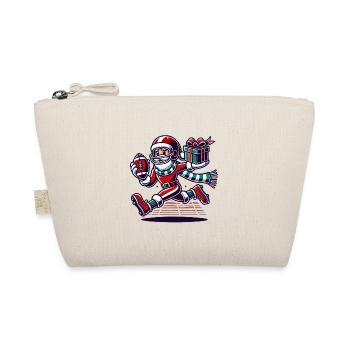 Santa Claus Playing Football With Gift - Organic Pouch - nature - Front