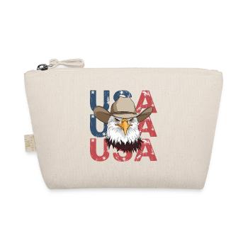 USA Flagge Adler für Patrioten - Bio-Täschchen - Natur - Vorne