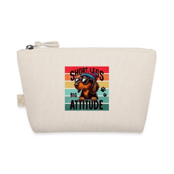 Dackel Hund Beanie Sonnenbrille Vierbeiner Lustig - Bio-Täschchen - Natur - Vorne