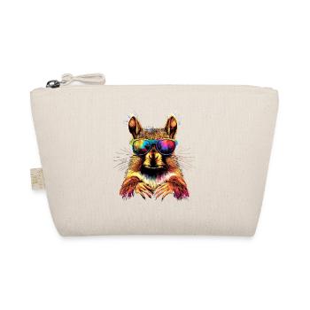 Squirrel Headphones Colorful Pop Art DJ Squirrel - Organic Pouch - nature - Front