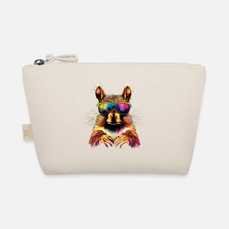 Squirrel Headphones Colorful Pop Art DJ Squirrel Organic Pouch