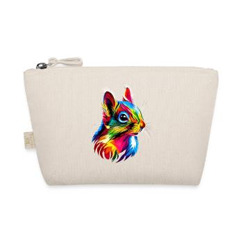 Squirrel Headphones Colorful Pop Art DJ Squirrel - Organic Pouch - nature - Front