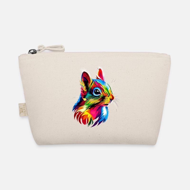 Eichhörnchen Kopfhörer Bunt Popart DJ Eichhörnchen Bio-Täschchen