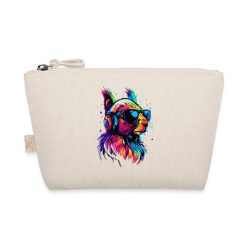 Squirrel Headphones Colorful Pop Art DJ Squirrel - Organic Pouch - nature - Front