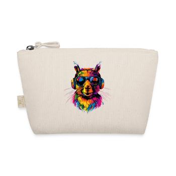 Squirrel Headphones Colorful Pop Art DJ Squirrel - Organic Pouch - nature - Front