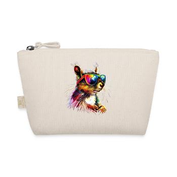 Squirrel Headphones Colorful Pop Art DJ Squirrel - Organic Pouch - nature - Front