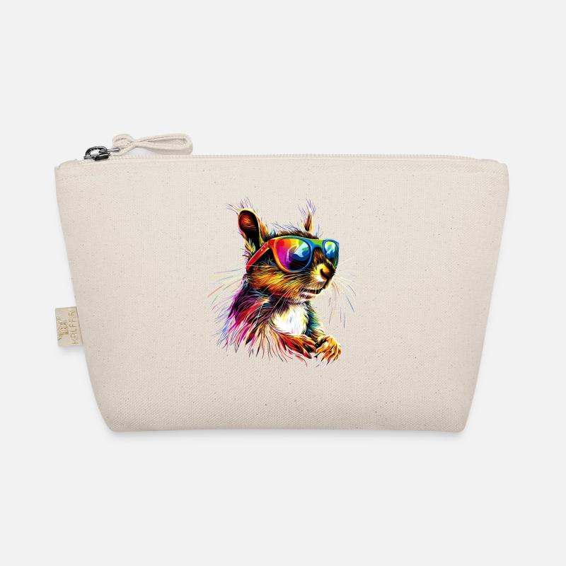 Eichhörnchen Kopfhörer Bunt Popart DJ Eichhörnchen Bio-Täschchen