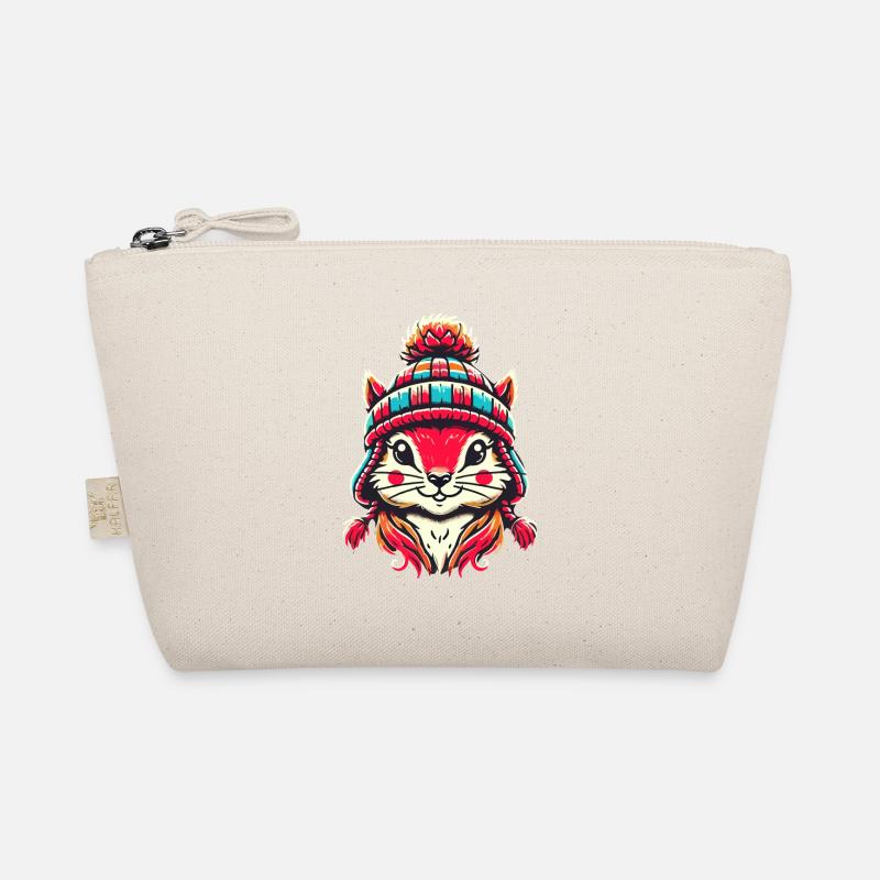 Fröhliches Eichhörnchen Mit Wintermütze Bio-Täschchen