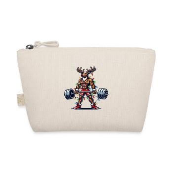 Christmas Reindeer Bodybuilder Humor - Organic Pouch - nature - Front