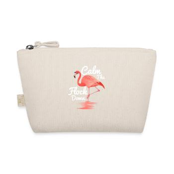 Calm The Flock Down Pink Bird Flamingo - Organic Pouch - nature - Front