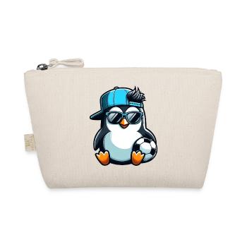 Süßer Pinguin Cartoon Fußballspieler - Bio-Täschchen - Natur - Vorne