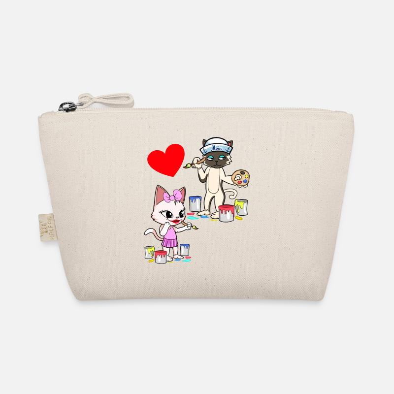 Katzen Katze Herz Valentin Valentinstag Liebe Bio-Täschchen