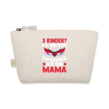 Mama Von 3 Kindern Superheldin - Bio-Täschchen - Natur - Vorne